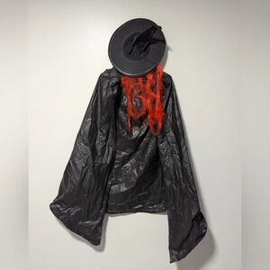 Adult Witch Costume with Hat and Red Hair Accessory
